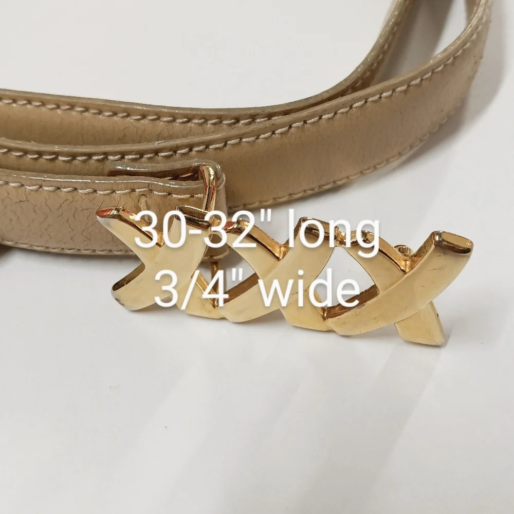 Paloma Picasso Vintage Italian Leather Pin Belt 3/4